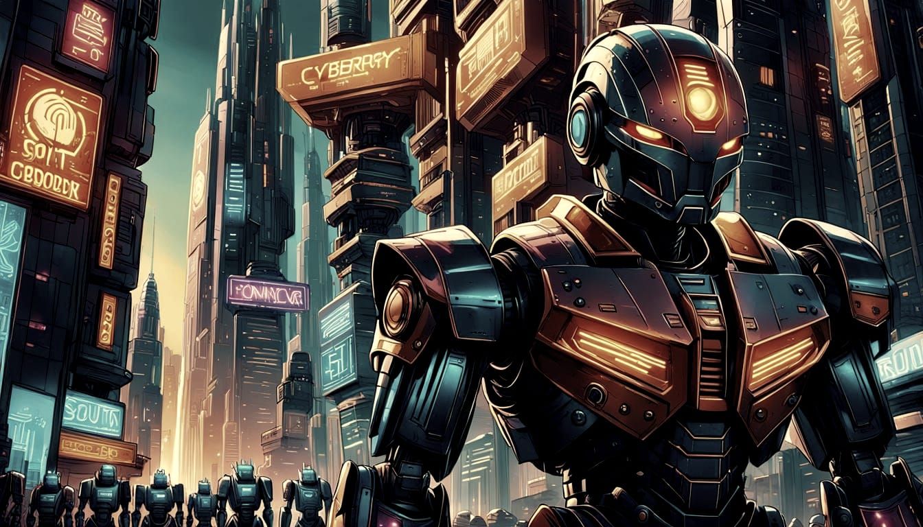 Surreal Cybercity Unfolds at Dusk