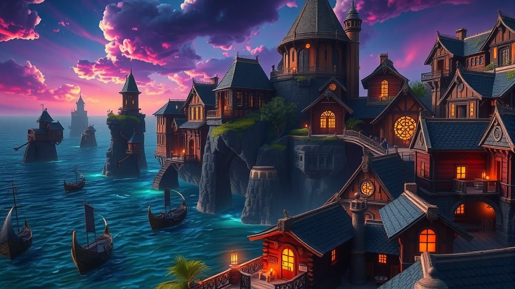 Majestic Viking Village Rises from Ancient Greek Pillars