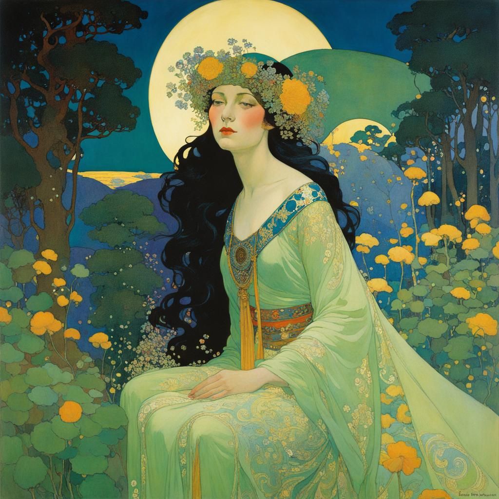 Abstract Landscape Inspired by Klimt, Lathrop and Hanson