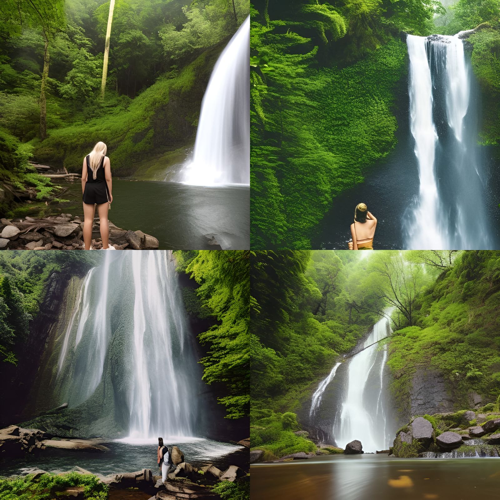 Lush Forest Overlooking a Majestic Waterfall