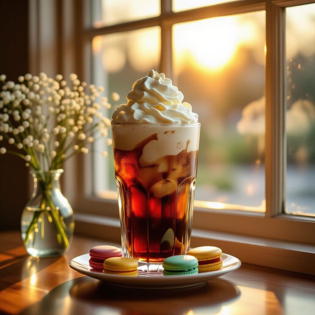 Golden Hour Root Beer Float Photo