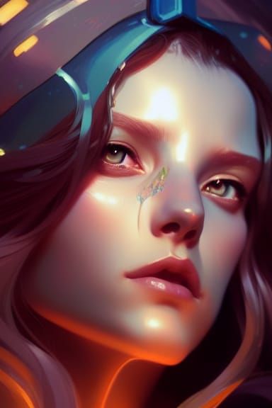 Cloudland Opening: Hyperdetailed Portrait in Triadic Colors