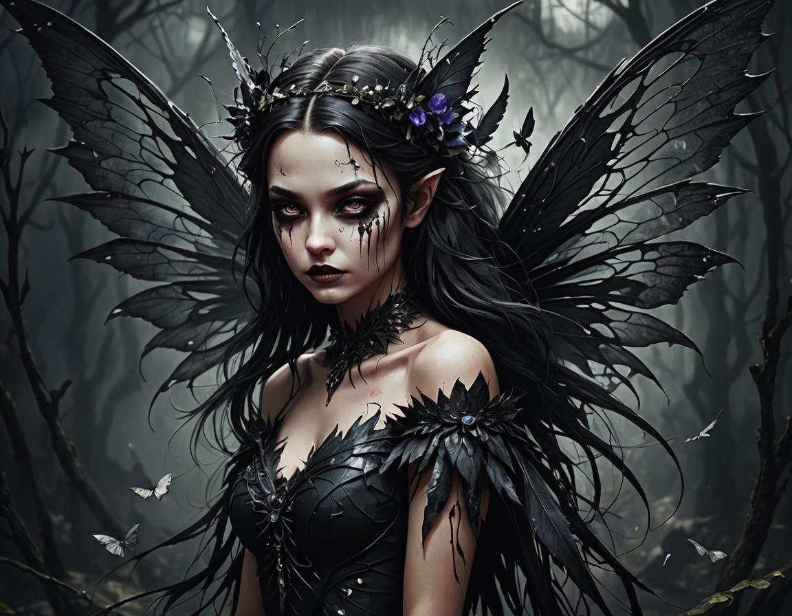 Dark Fairy with Torn Wings