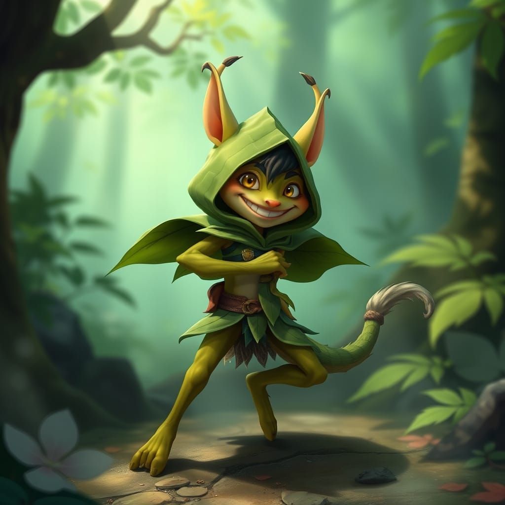 Mischief Maker in Whimsical Forest Attire