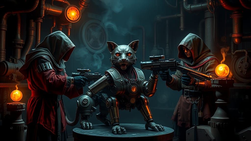 Adeptus Mechanicus Tech-Priests Consecrate Cyborg Cat