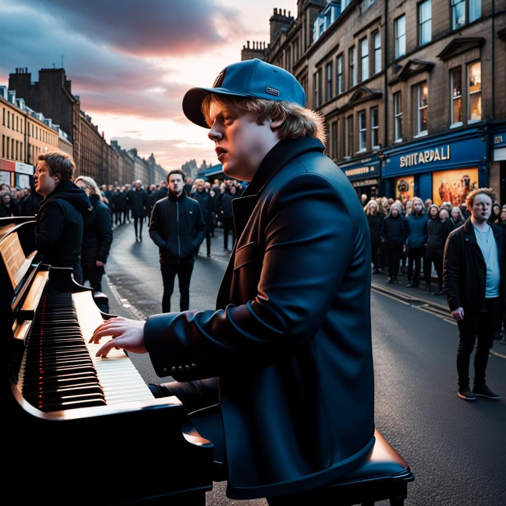 Lewis Capaldi serenading shoppers in Glasgow, Scotland