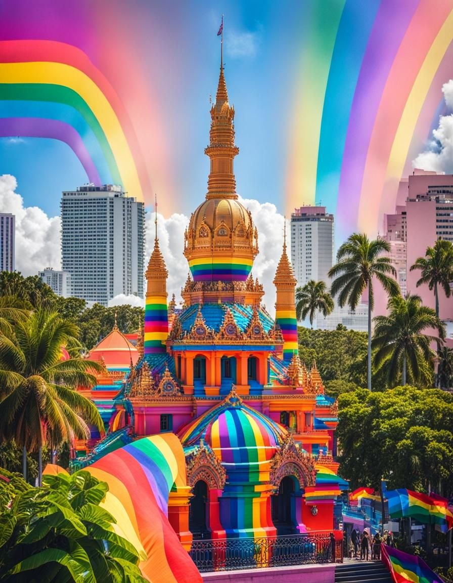 Utopian Cityscape Celebrating Diversity and Acceptance