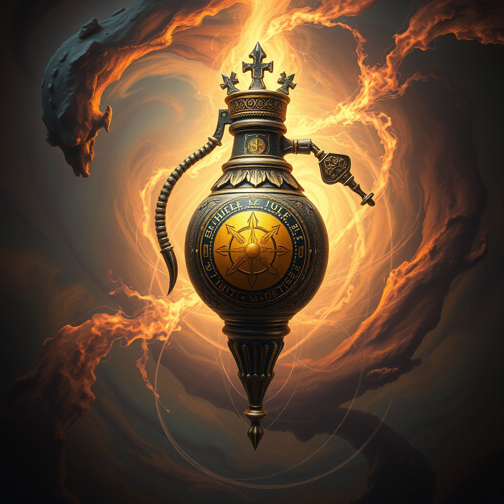 Ornate Holy Hand Grenade in a Fantasy Realm