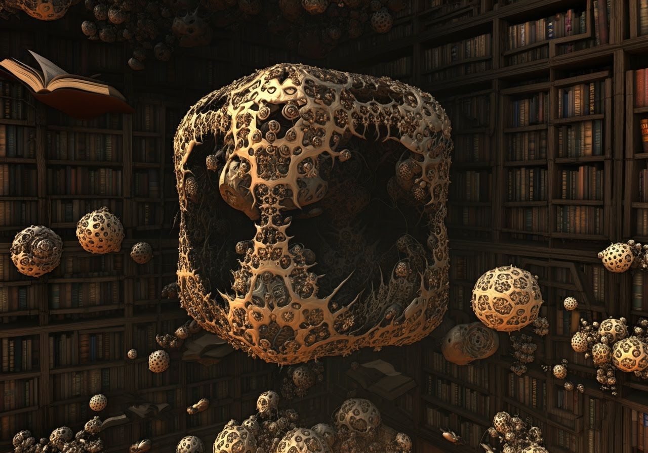 Cosy Floating Cubby in an Eternal Library Under Profoundly L...