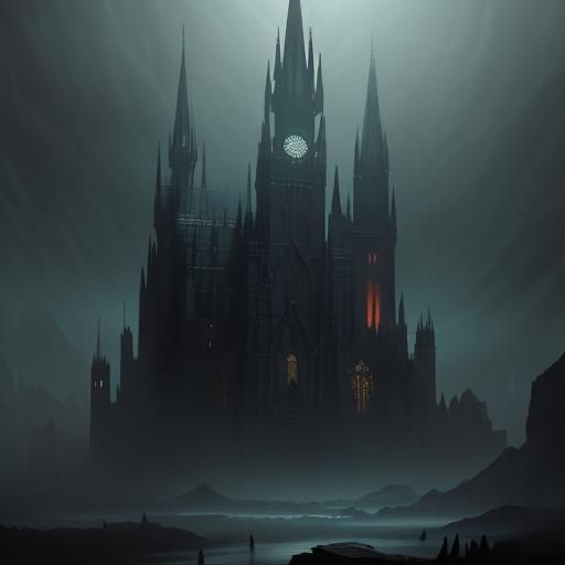 Eerie Bank Interior with Detachable Hands in Gothic Style