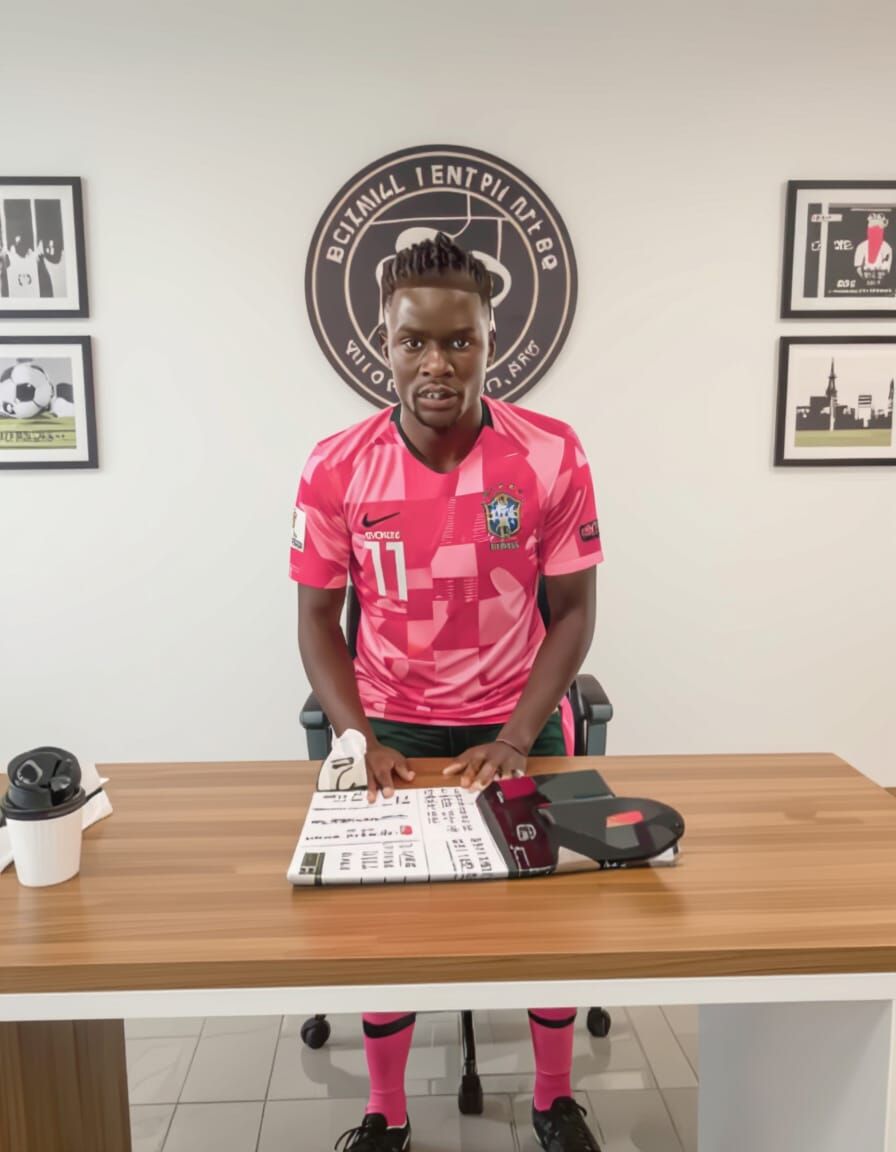 Cinematic Soccer Poster: Player in Brazil 2026 Kit