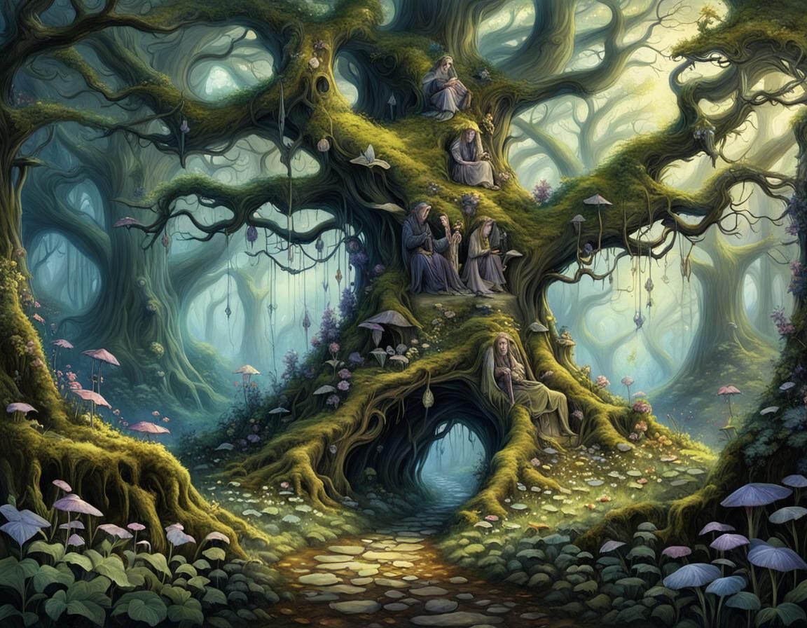 Enchanted Fairy Forest with Mystical Creatures