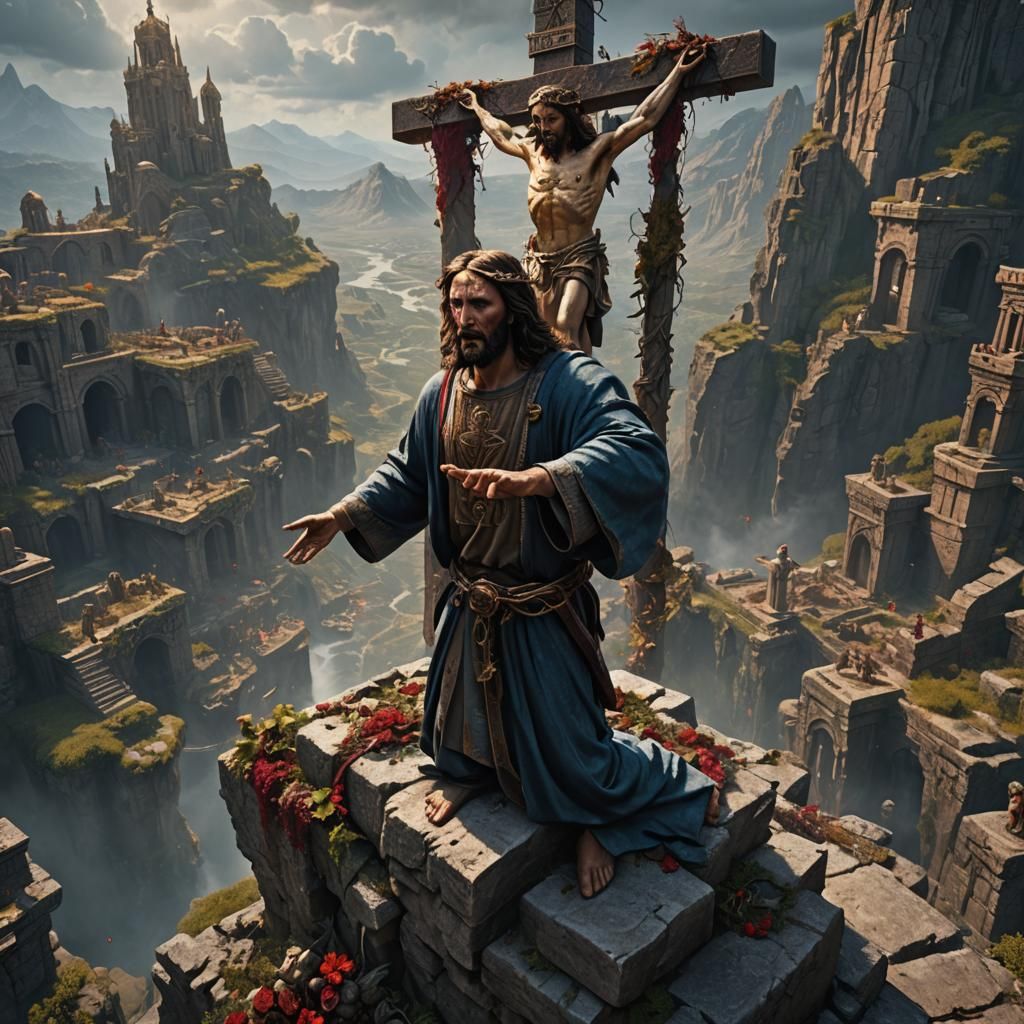 Jesus Christ's Sacrifice: Detailed Matte Painting