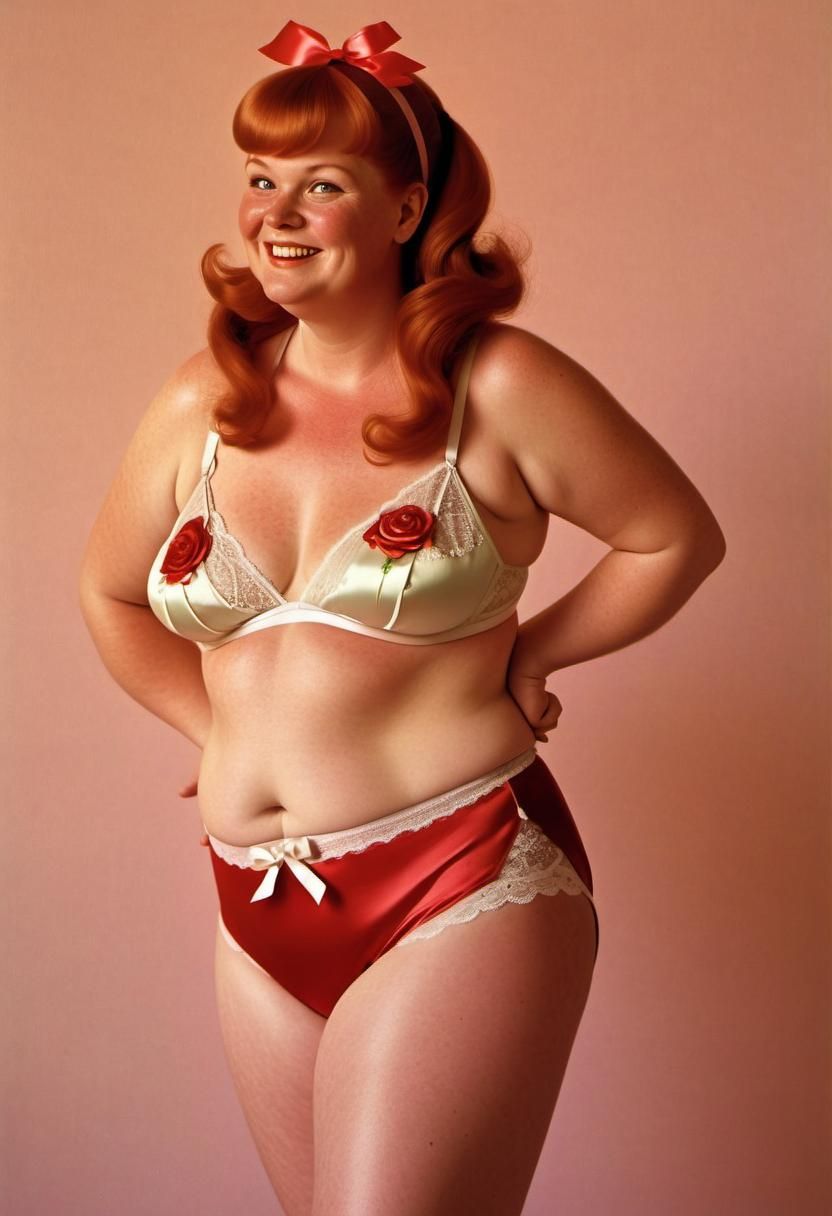 Plus-Size Woman in Lingerie, Art Frahm Illustration