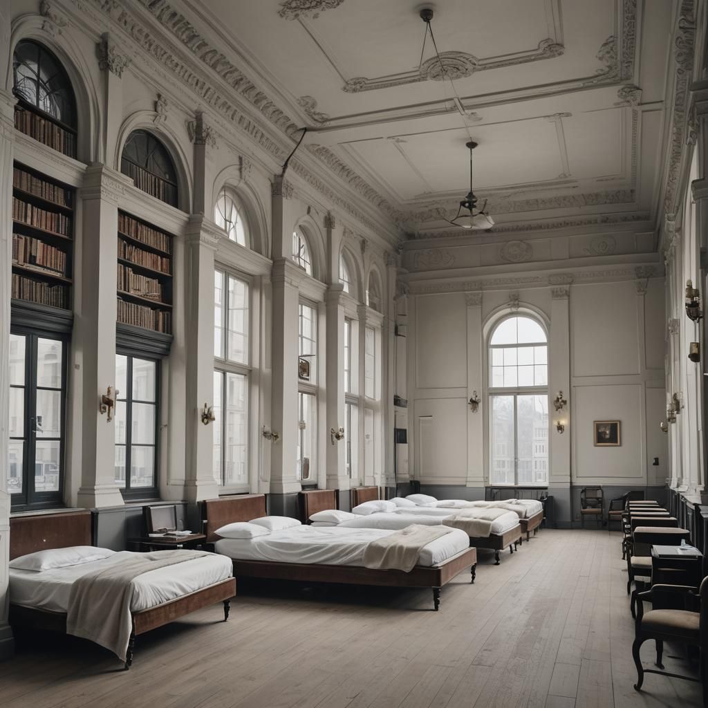Elegant Library Room Overlooking Paris Street