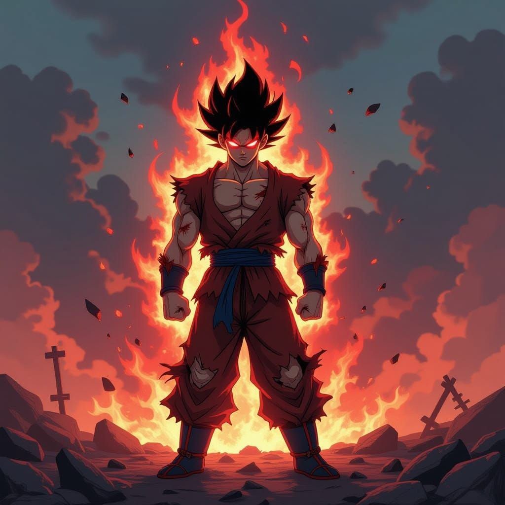 Saiyan Warrior on Shattered Battlefield