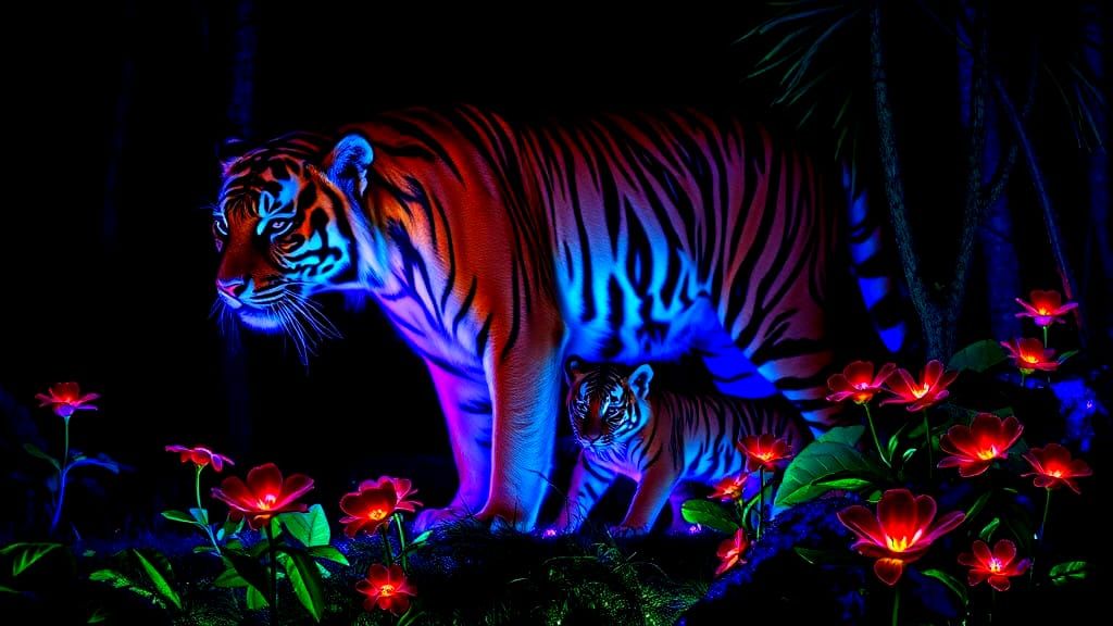 Mother Tiger's Radiant Nighttime Realm