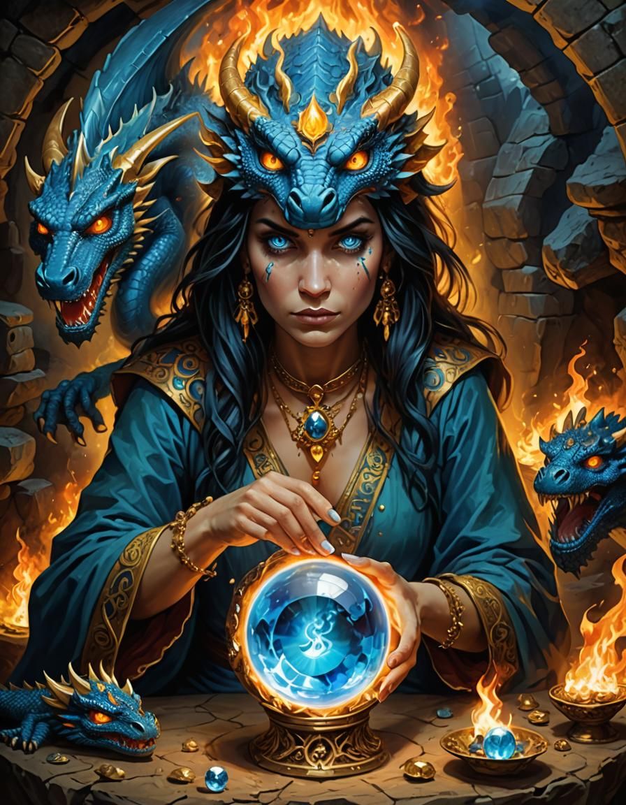 Gypsy Fortune Teller and Dragon Flames