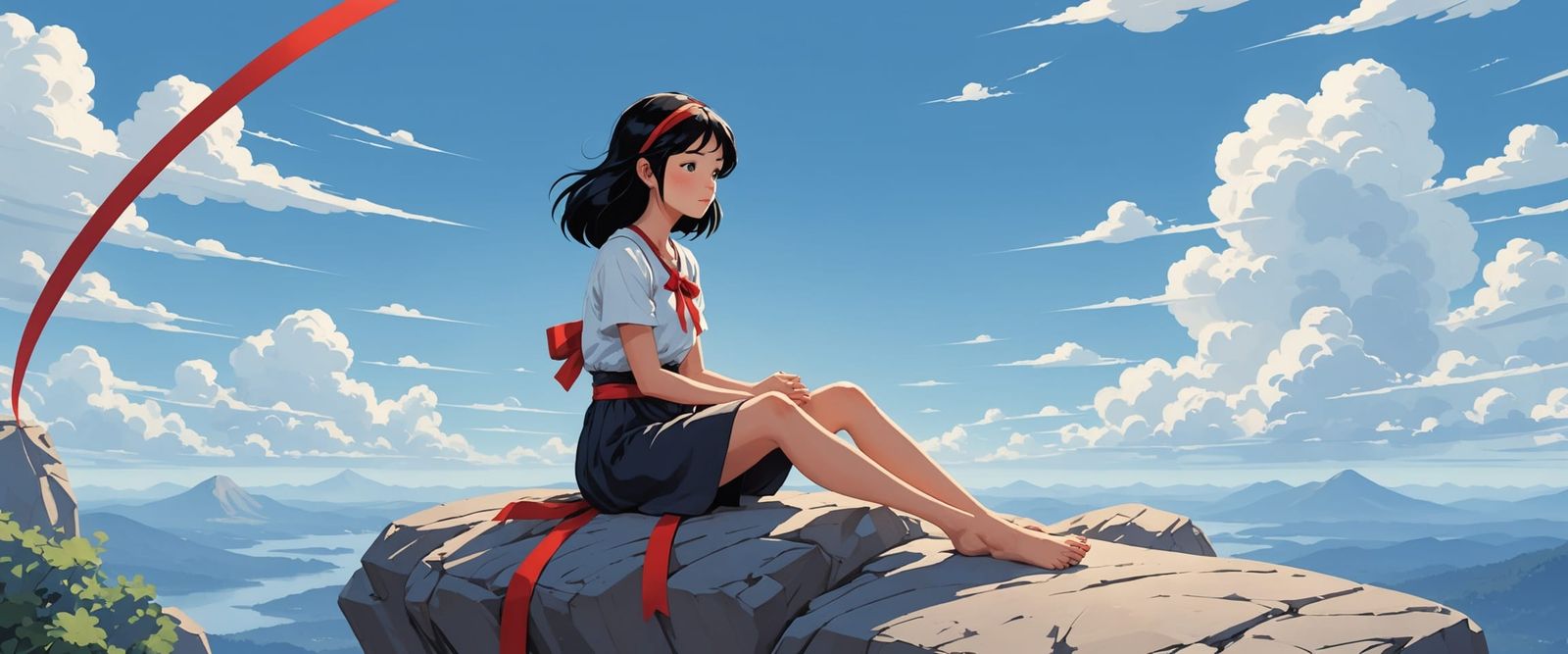 Dreamlike Scene of Girl with Book in Surreal Style