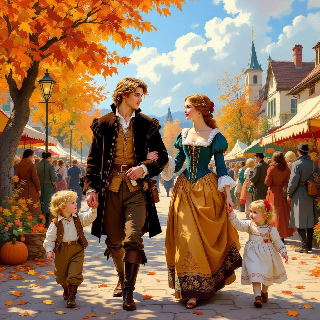 Renaissance Autumn Festival with Youth and Maiden