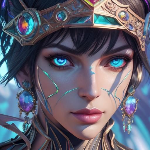 Gemstone Eyed Being in Hyperrealistic Fantasy Art