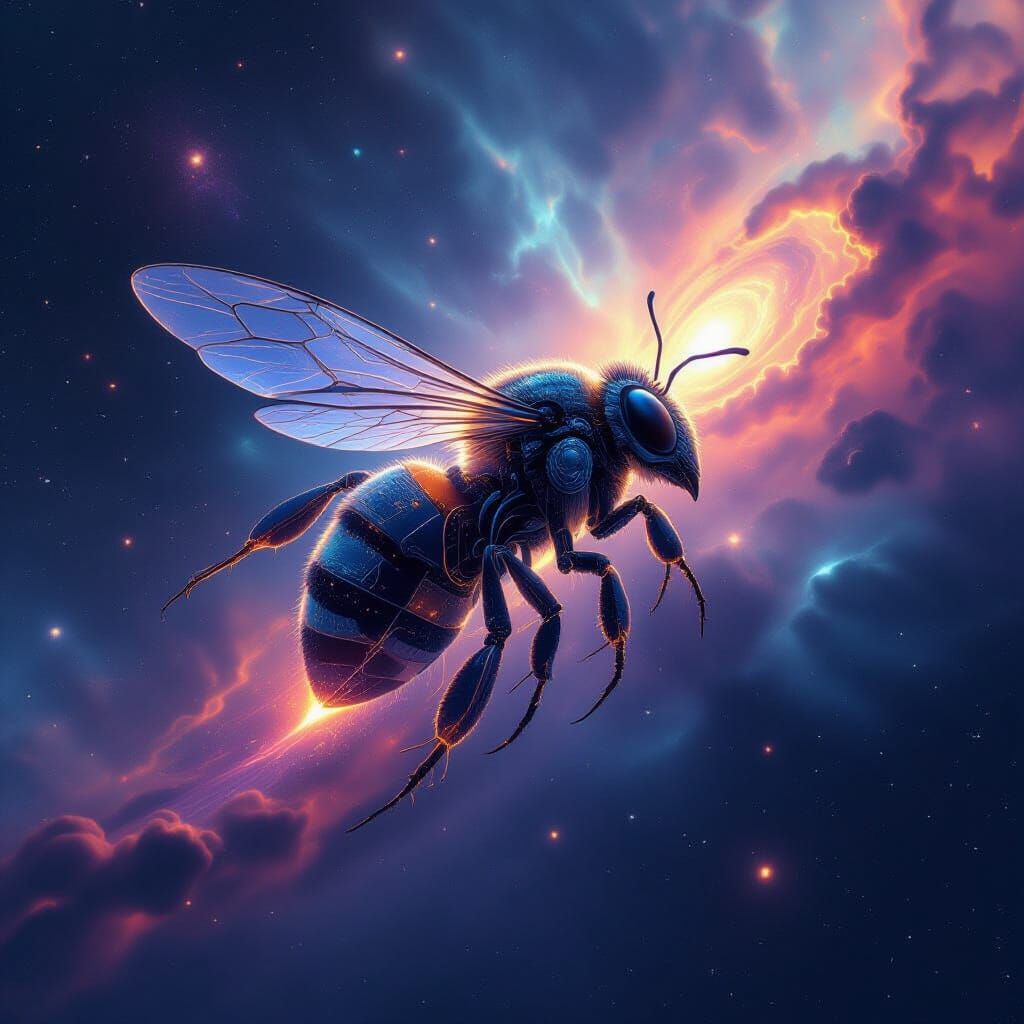 Ethereal Biomechanical Entity in Deep Space