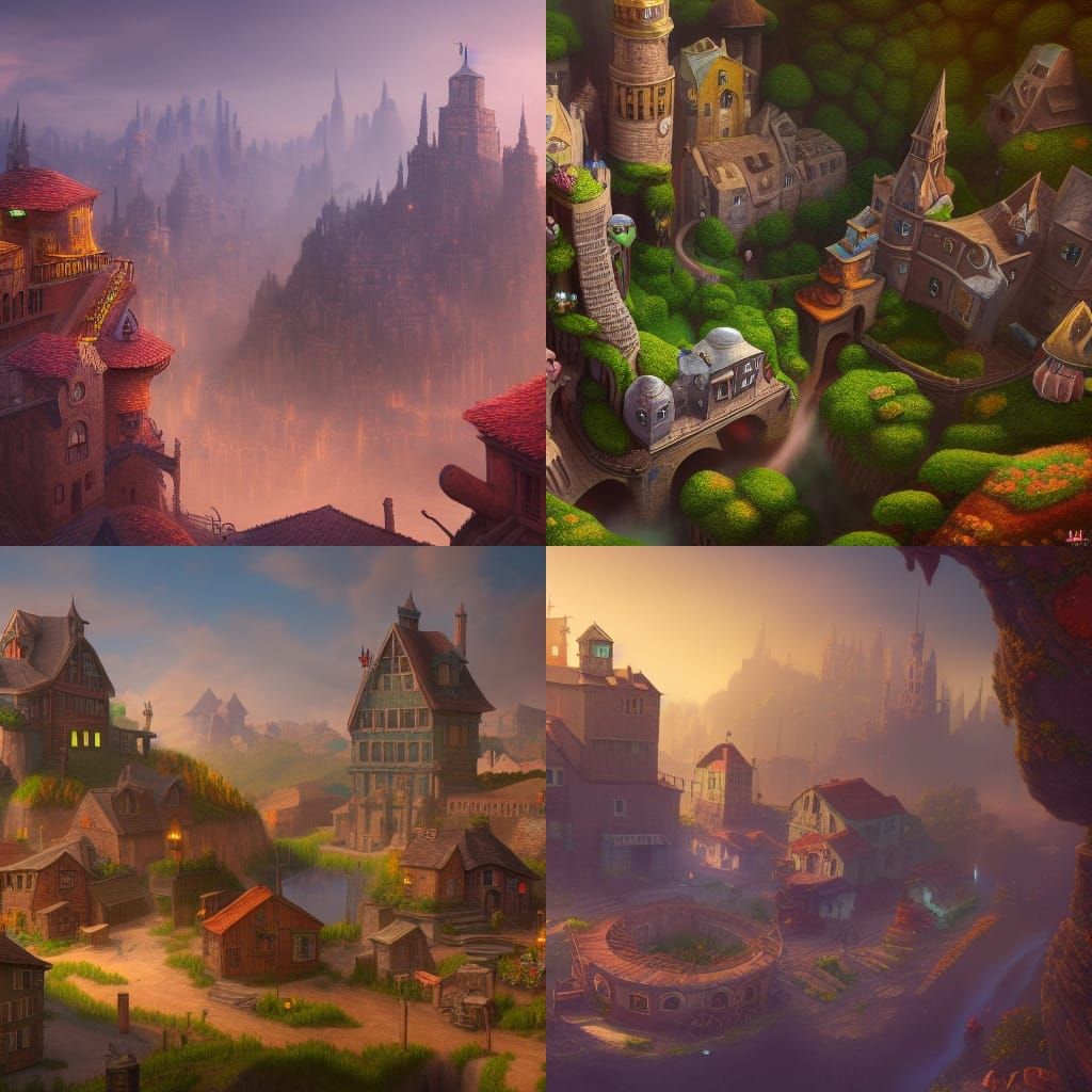 Fantastical Bean Town Concept Art