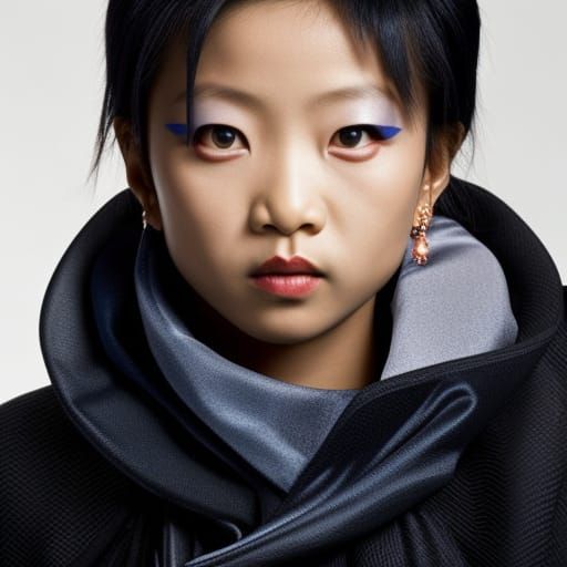 Asian Goth Girl Portrait in Professional Style