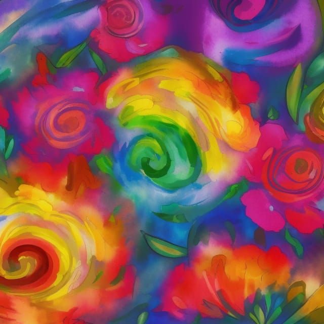 Magical Swirling Flowers in Gouache and Watercolor