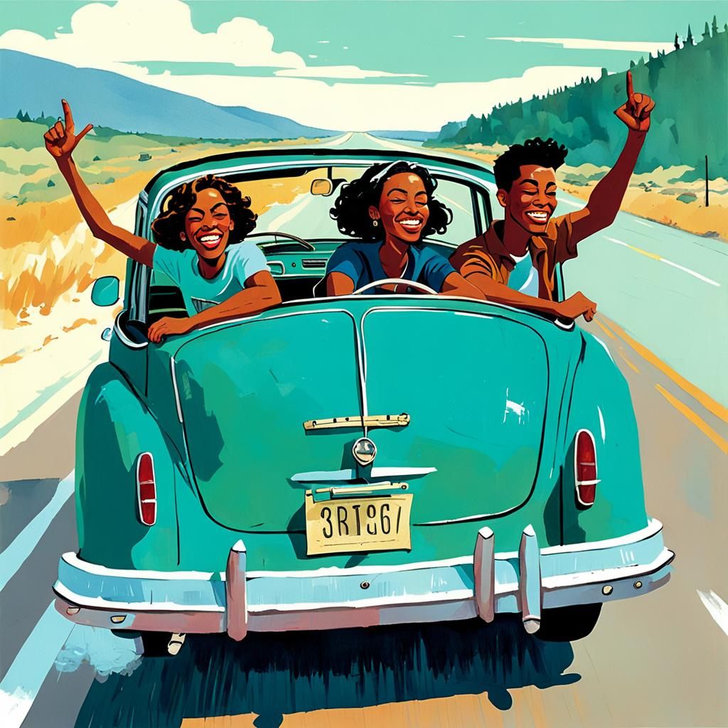 Teens' Road Trip: Americana Illustration