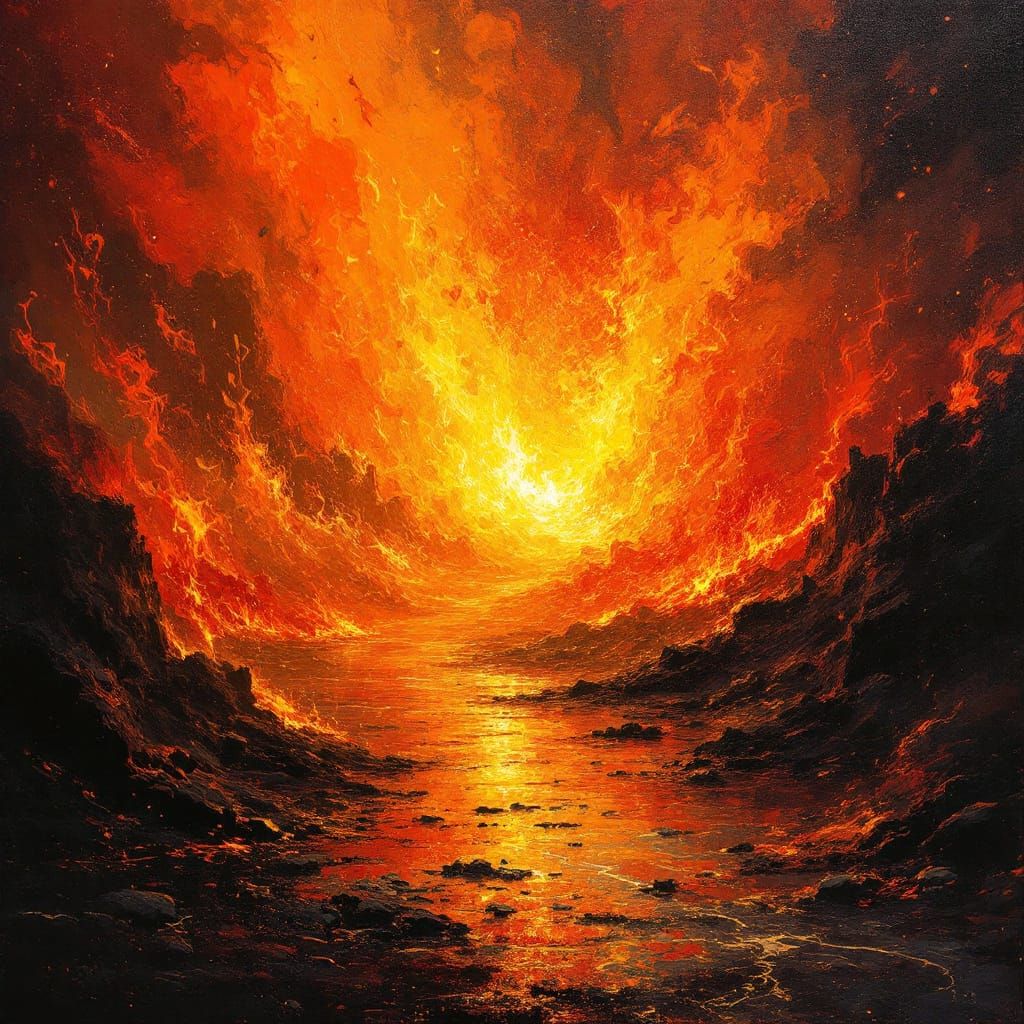 Inferno: A Fiery Scene in Dramatic Style