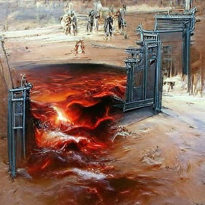 Gates of Hell: Oil Painting