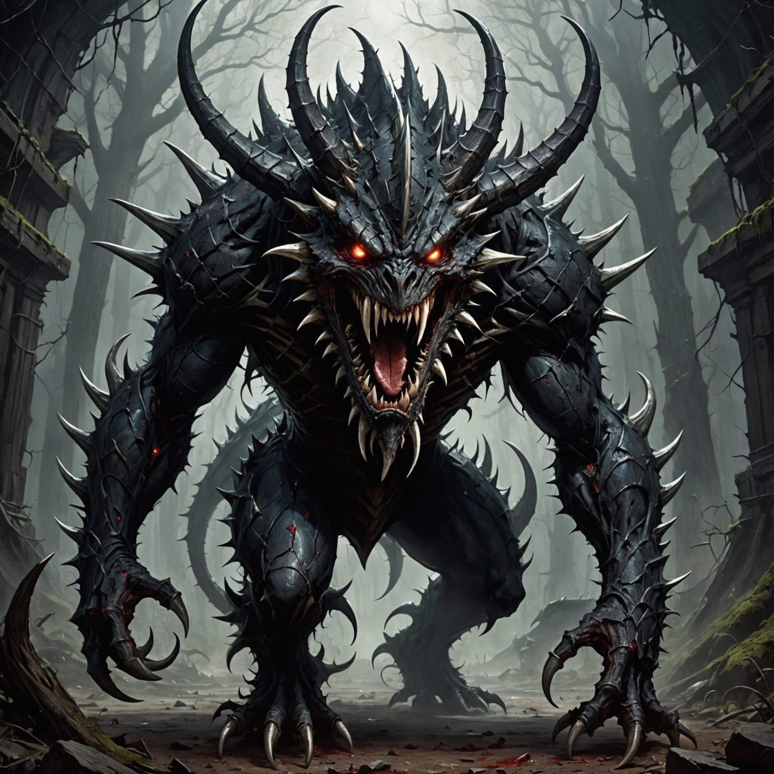 Grotesque Monster from a Dark Imagination