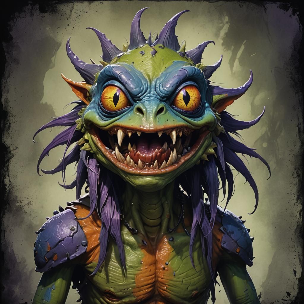 Gruesome Murloc Portrait in Dark Fantasy Style