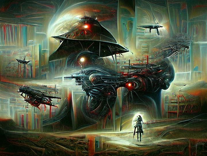 Dark Science Fiction Art: AI Generated