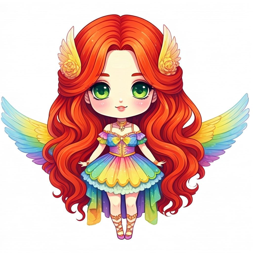 Charming Rainbow Fairy in Washi Tape Art