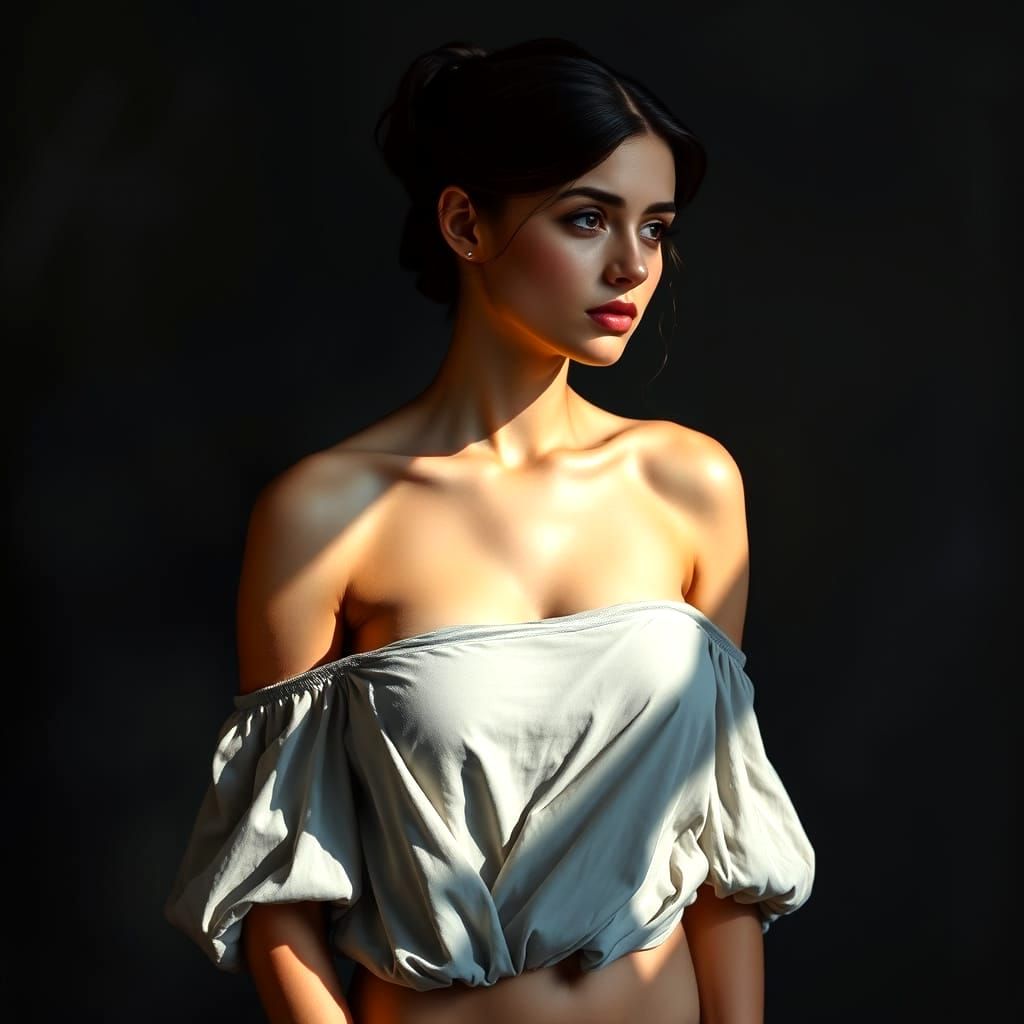 Serene Portrait in Painterly Style