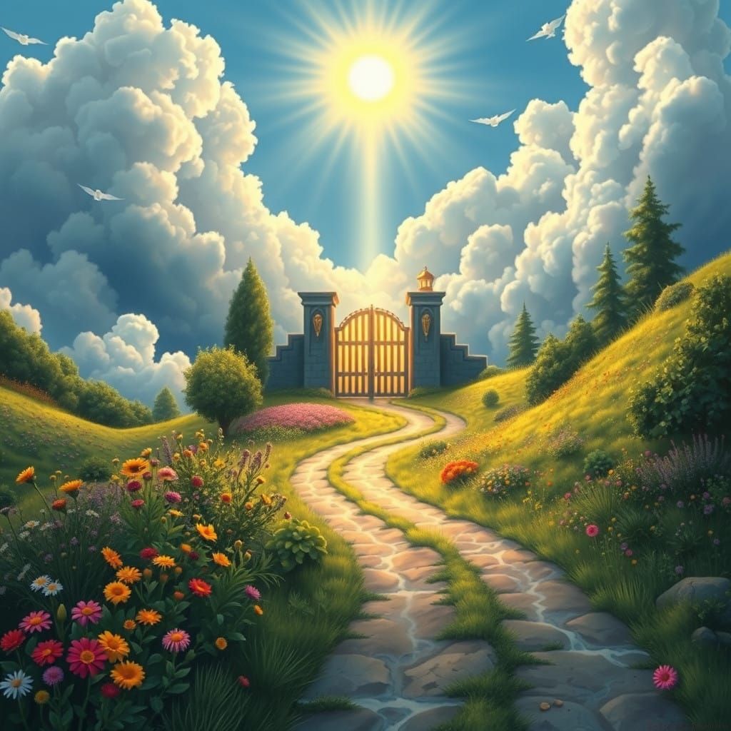 Serene Winding Road to Heavenly Gates