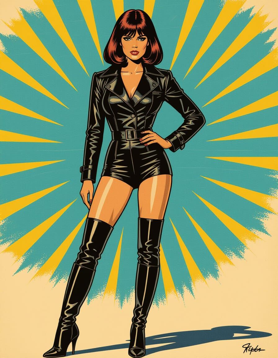 Emma Peel Illustrated in Italian Fumetti Style