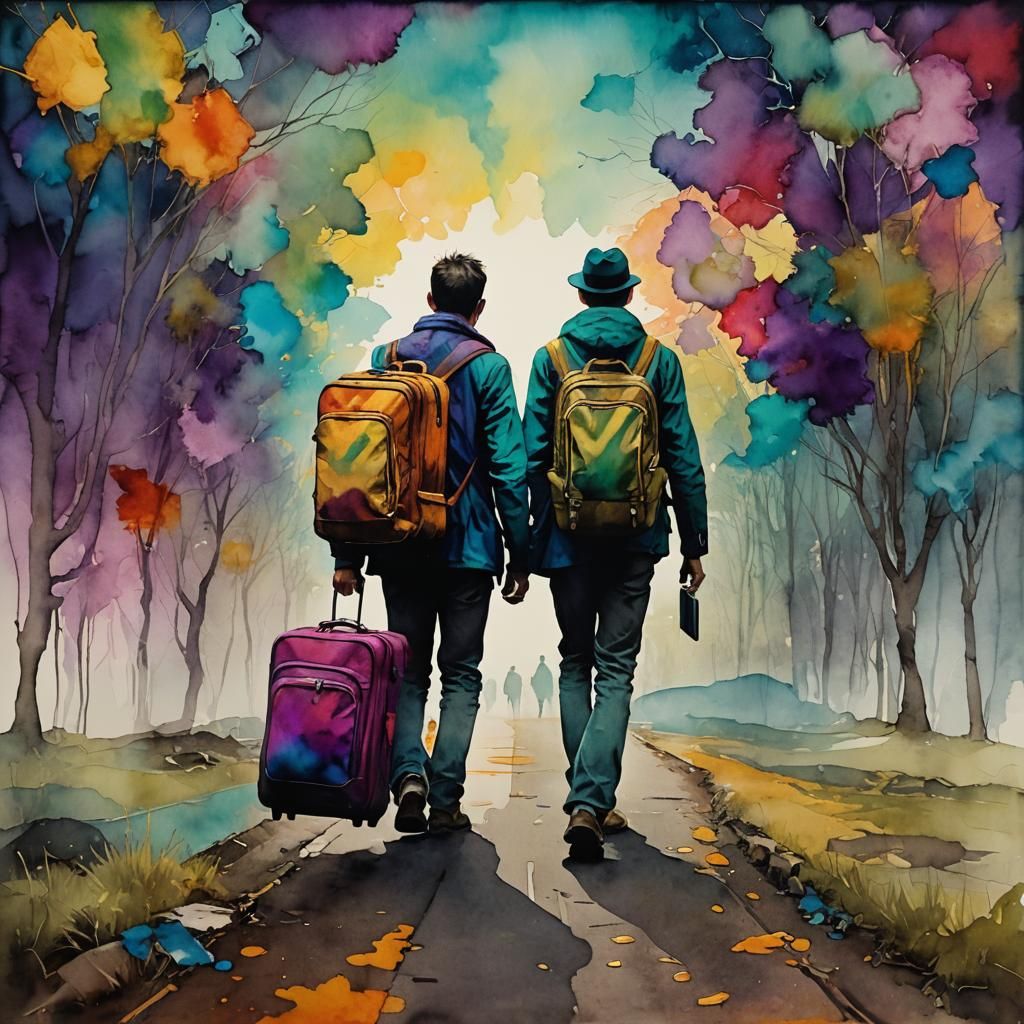 Lonely Departure: Adventure in Mixed Media