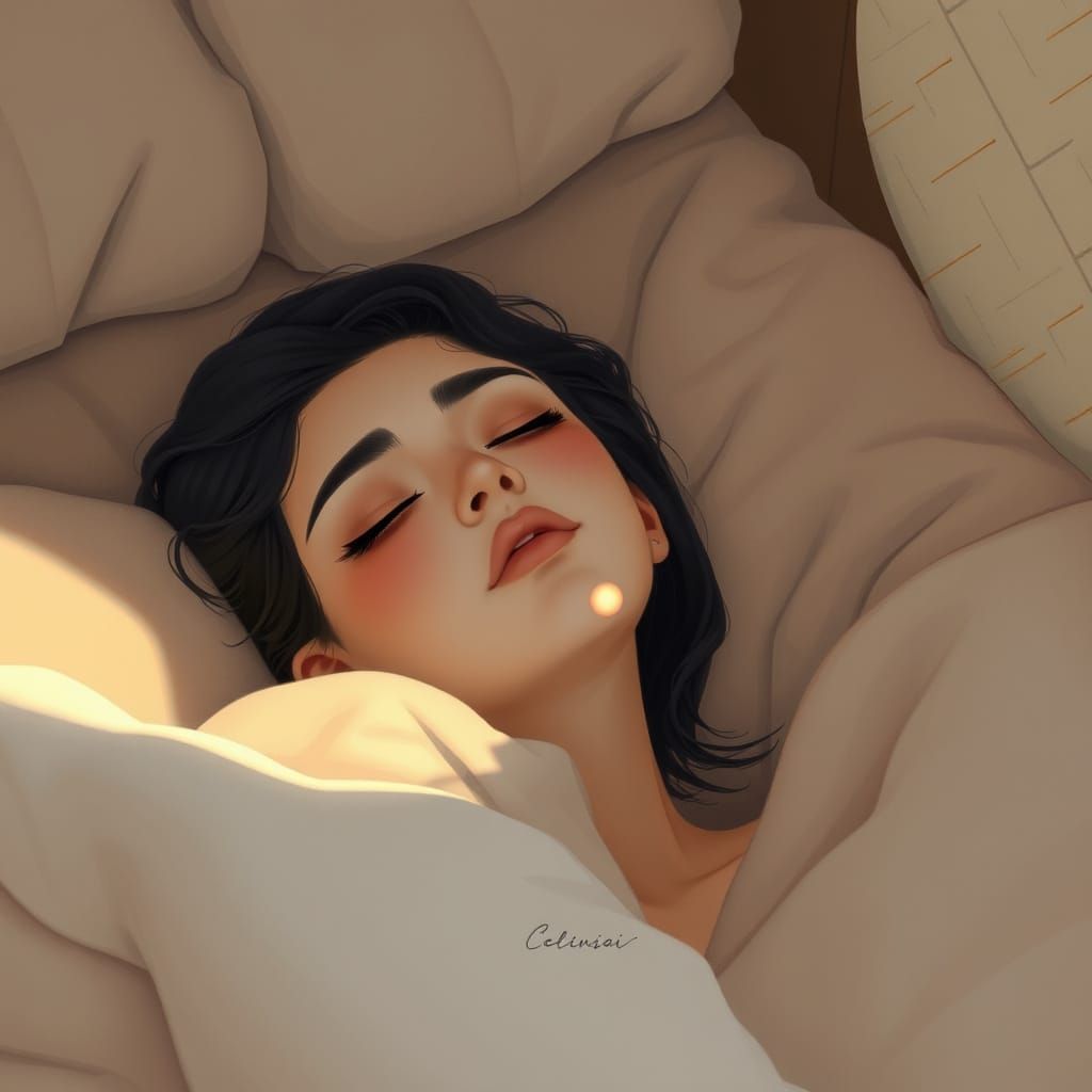 Restful Slumber in a Cozy Digital Art Style