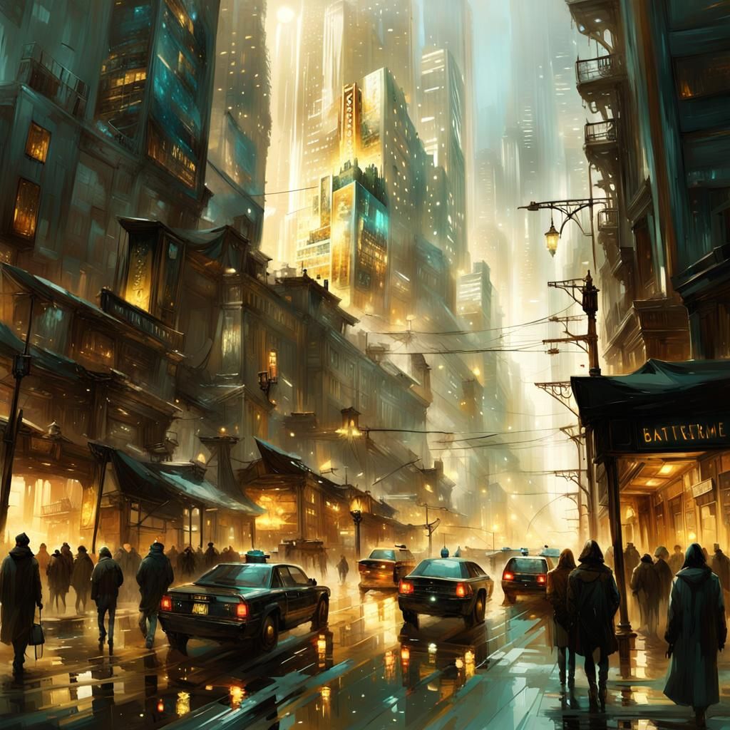 Radiant Crystal City in Light, Digital Art