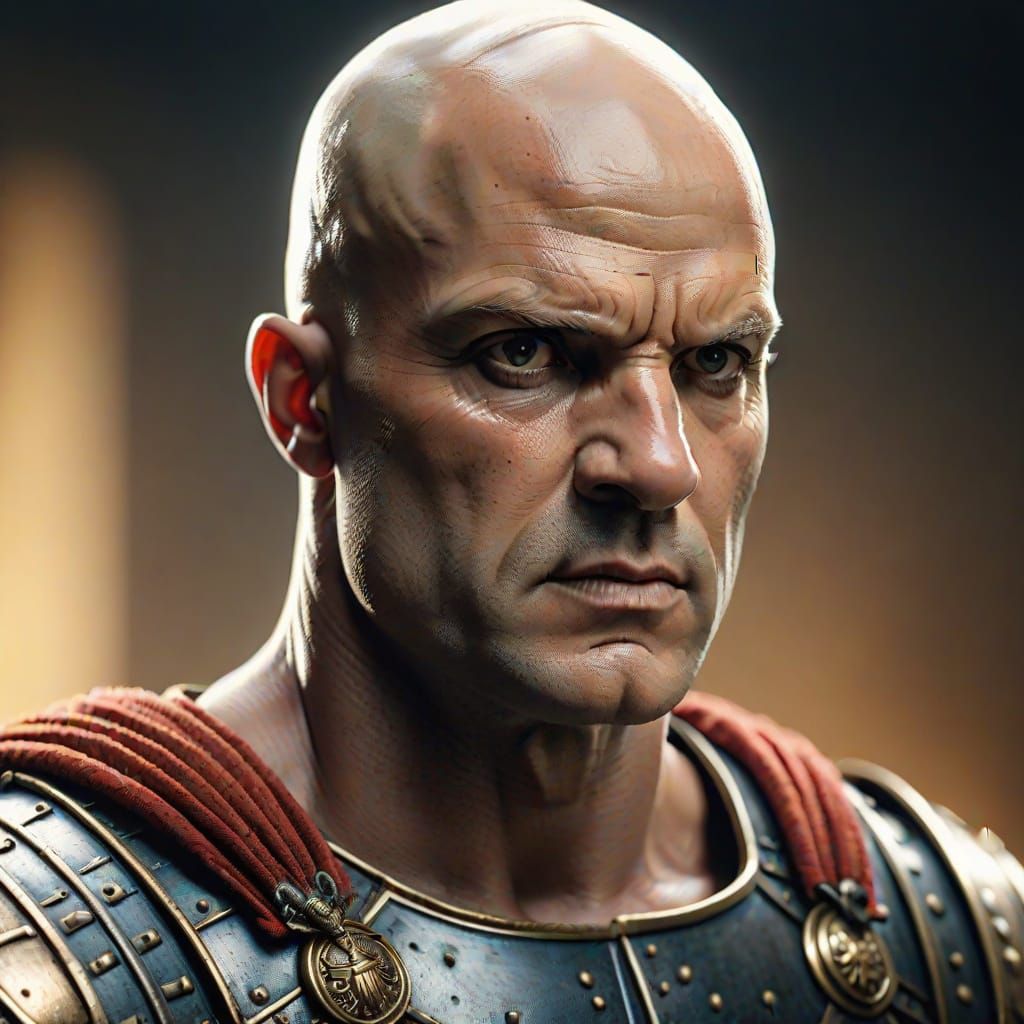 Heroic Vinyl Roman Centurion: Digital Art Portrait