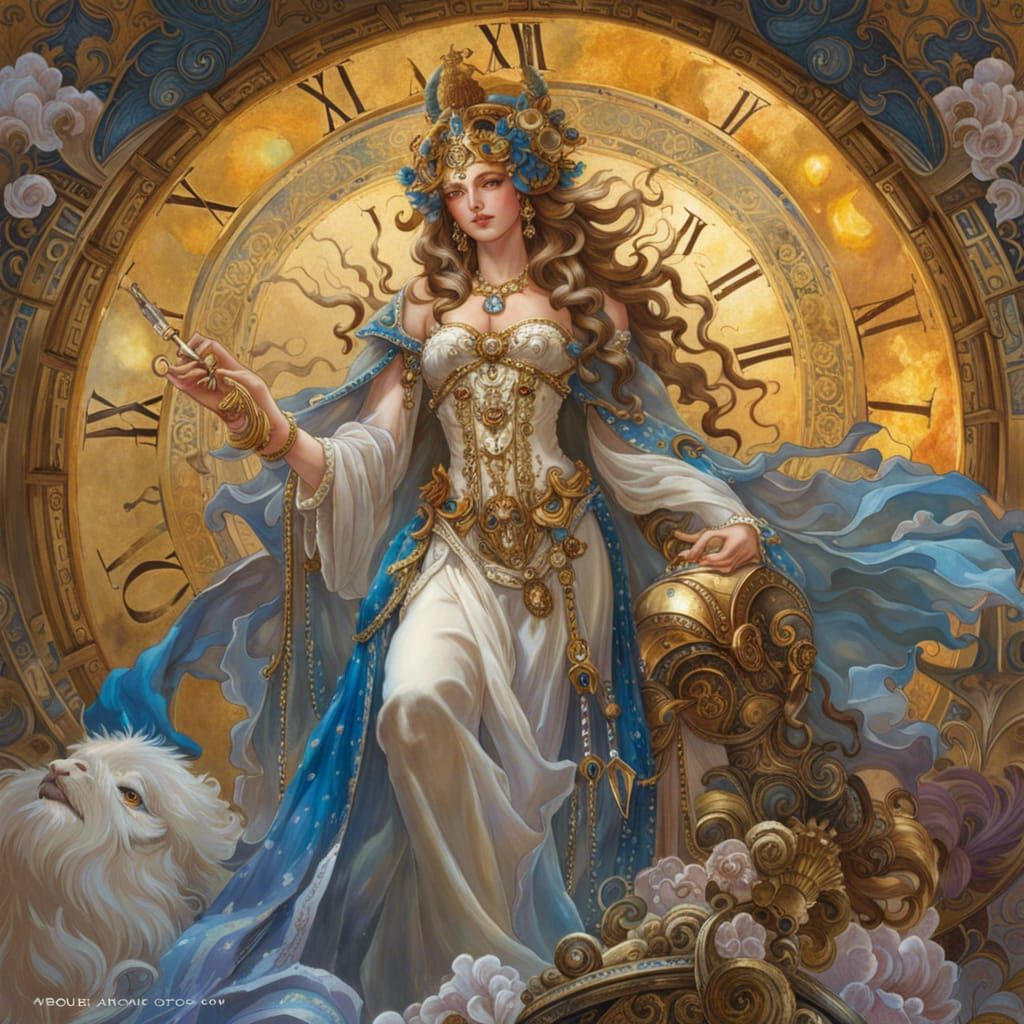 Zorvan, God of Time in Rococo Art Style