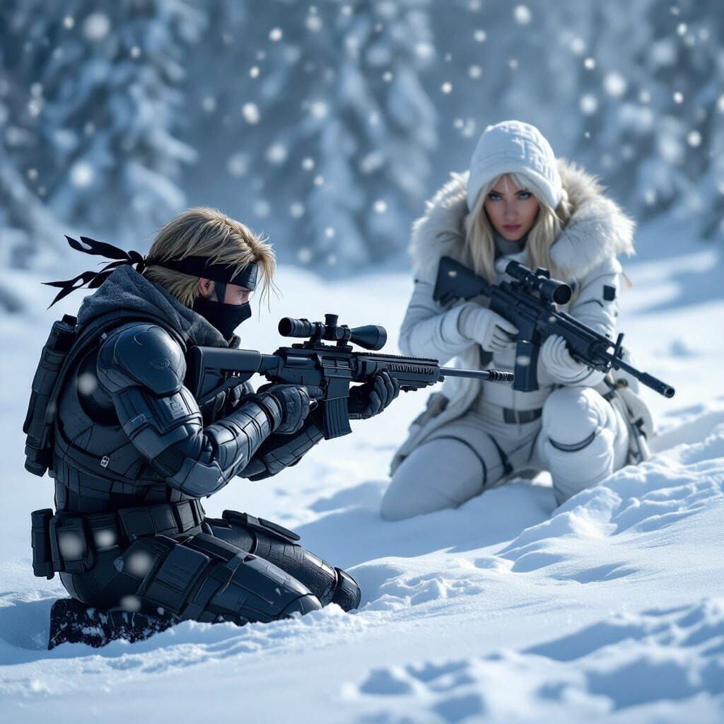 Snowfield Standoff: Stealth vs Sniper in Winter