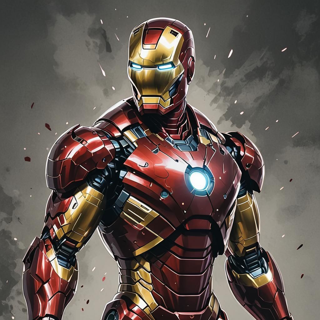 Iron Man Manga Scan in Anime Style