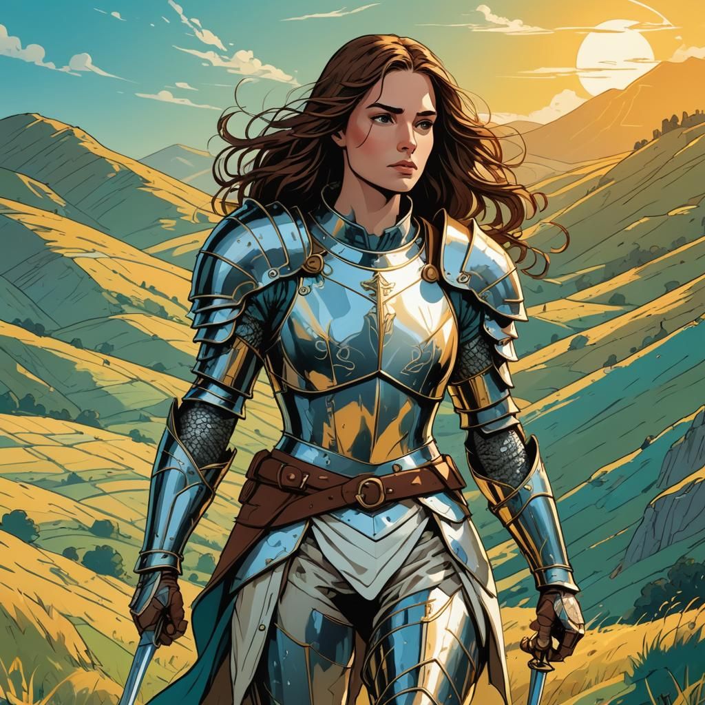 Epic Cartoon Knightess Conquers the Hills