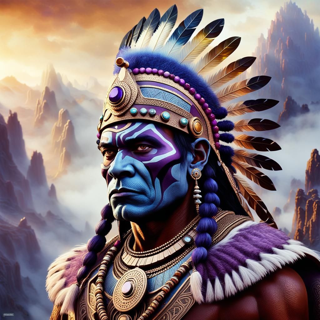 Vulcan Chieftain Portrait in Heroic Fantasy Style