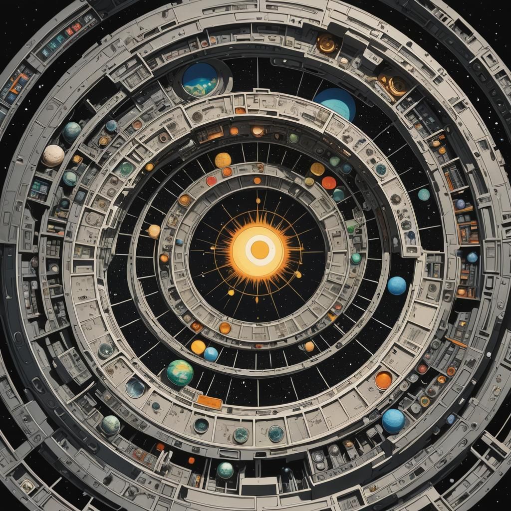 Cosmic Control Panel: Earth, Sun, and Moon in Anime Style