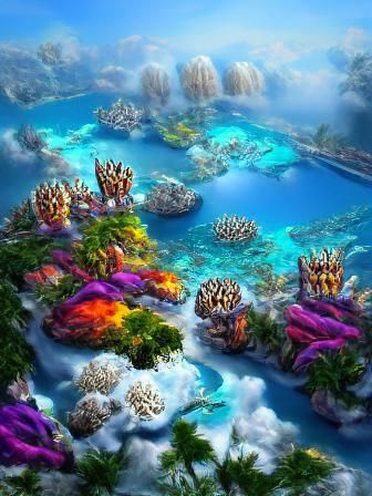 Vibrant Coral Reef Fantasy World